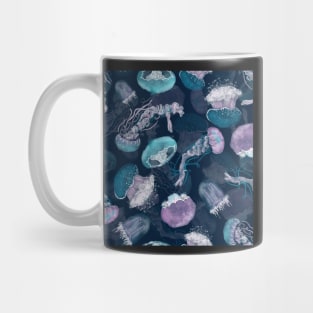 Floating Jellies Ocean Blue Mug